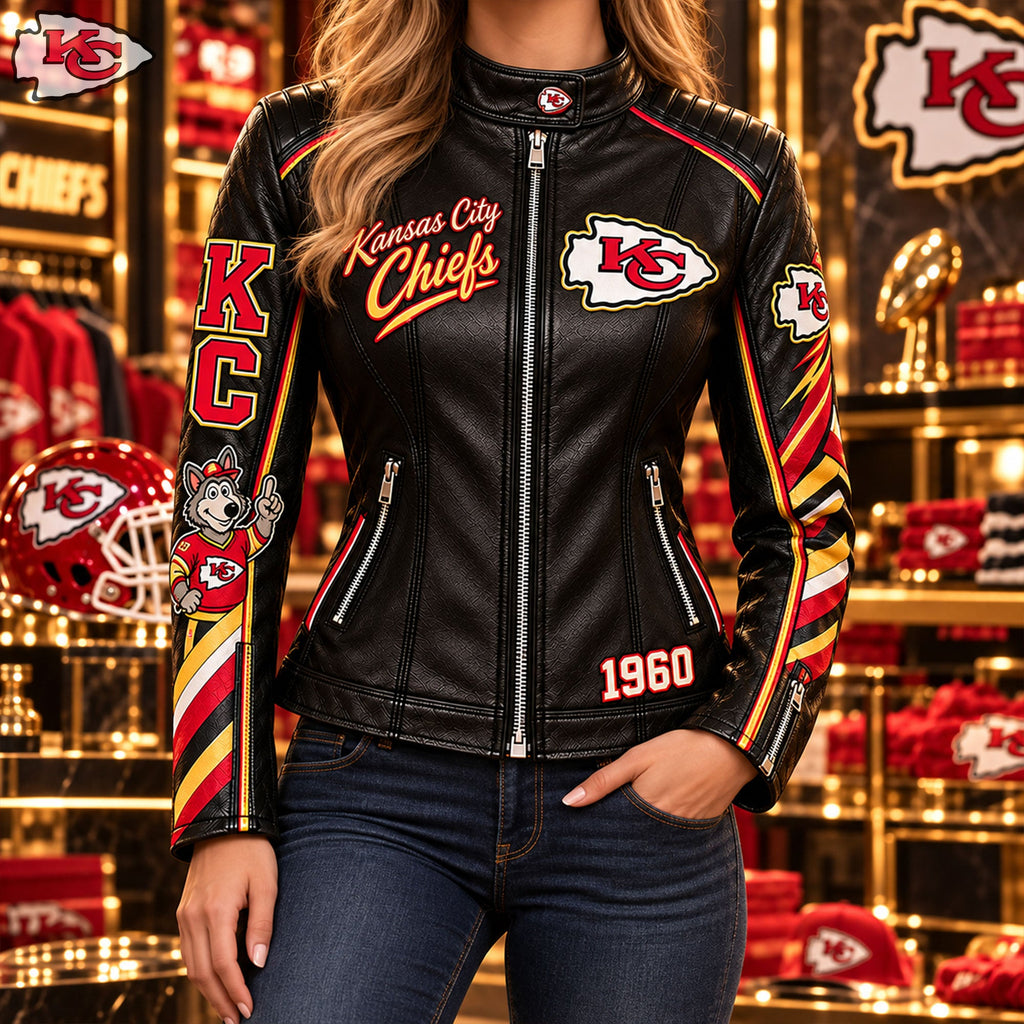 Women's Leather Biker Jacket HANNN TND KACI 1910264